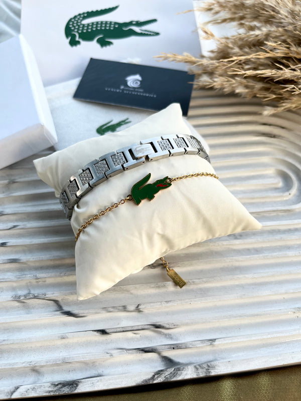 Couples sliver-green Lacoste