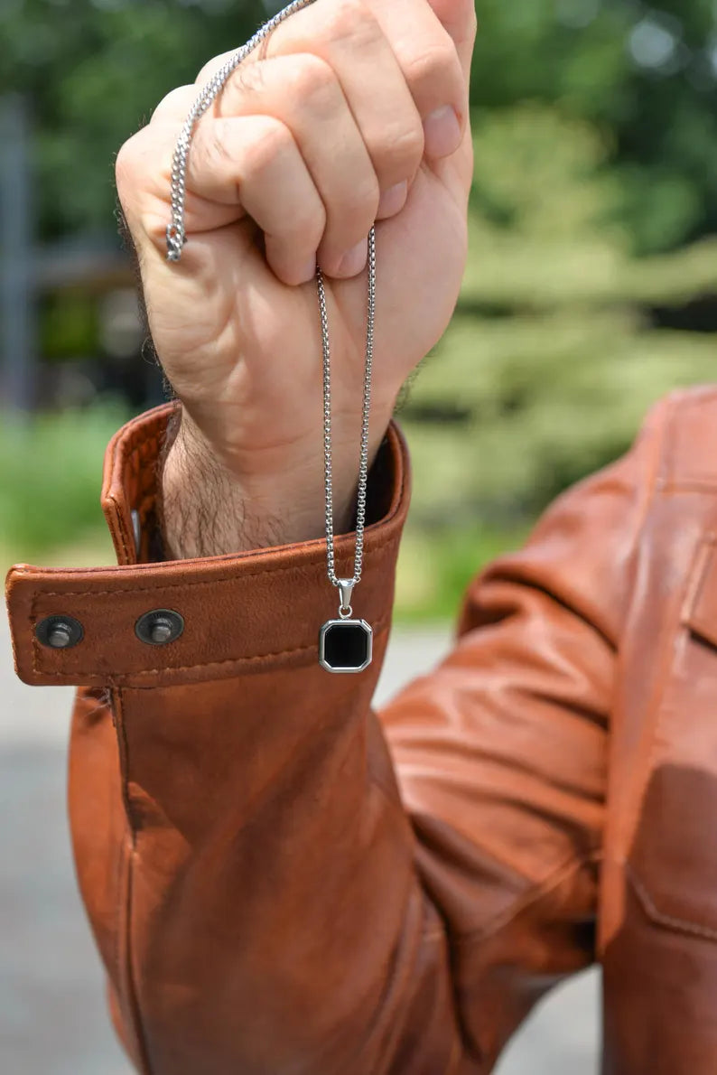 Square Necklace “ Double face”