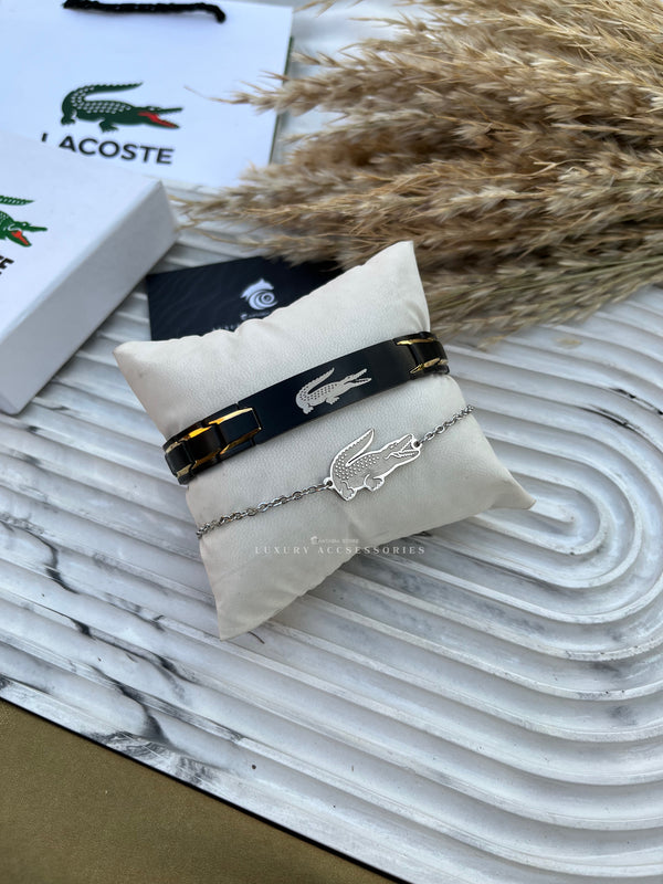 Wide bar Gold-black couples Lacoste