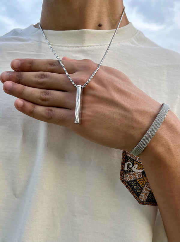 Necklace + bracelet “Black-gold-silver”