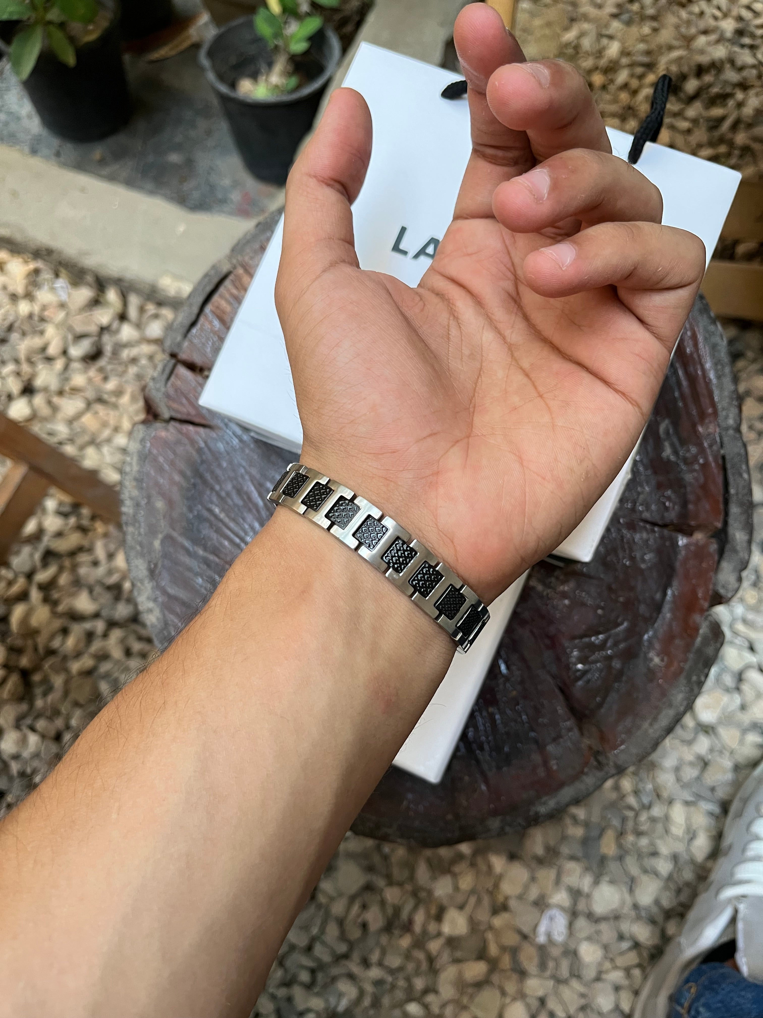 Silver-black Lacoste