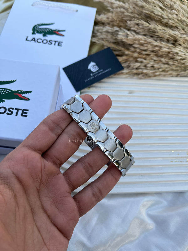 Wide Silver Lacoste