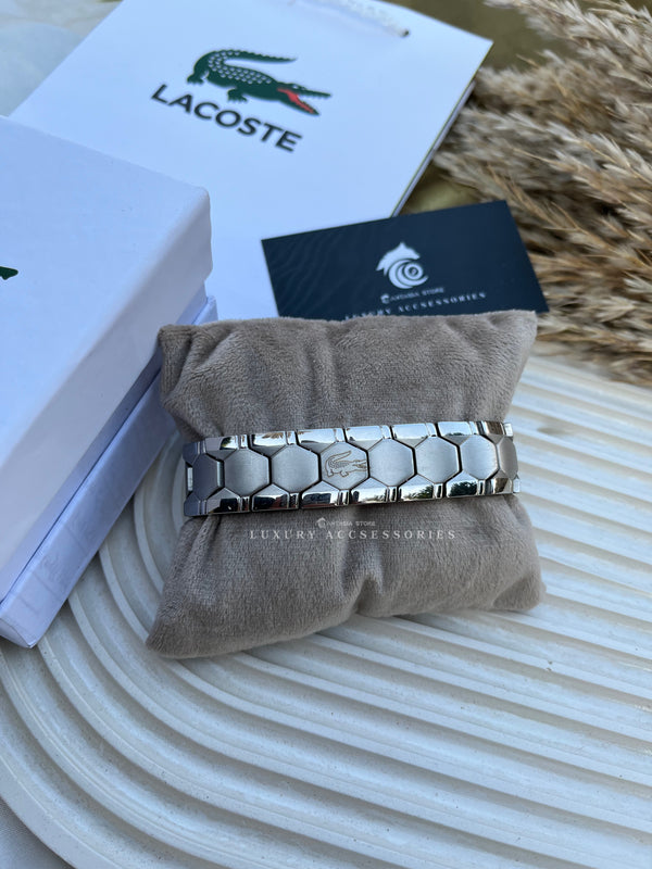 Wide Silver Lacoste