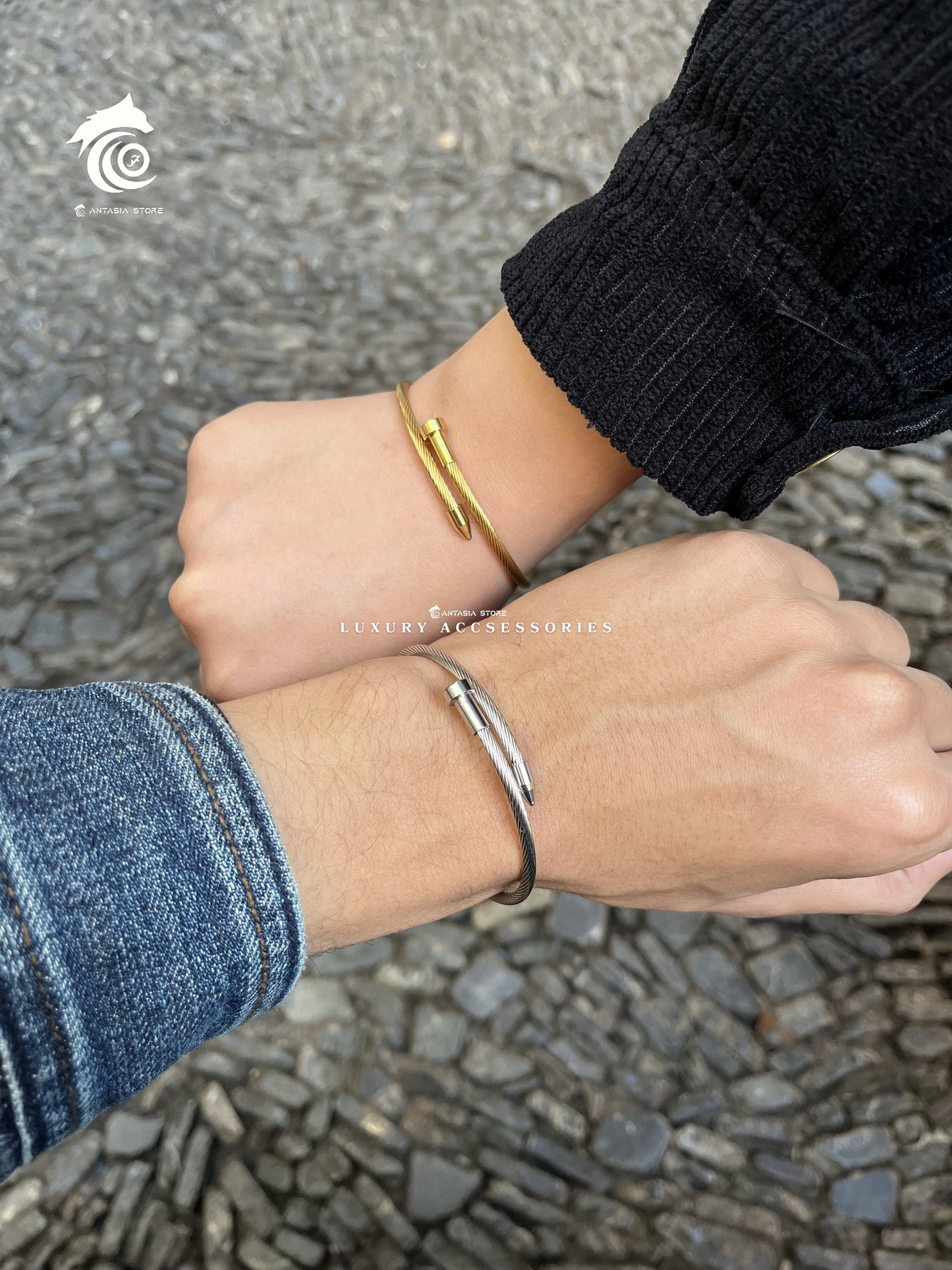 Wrapped Nail Couples Bracelet