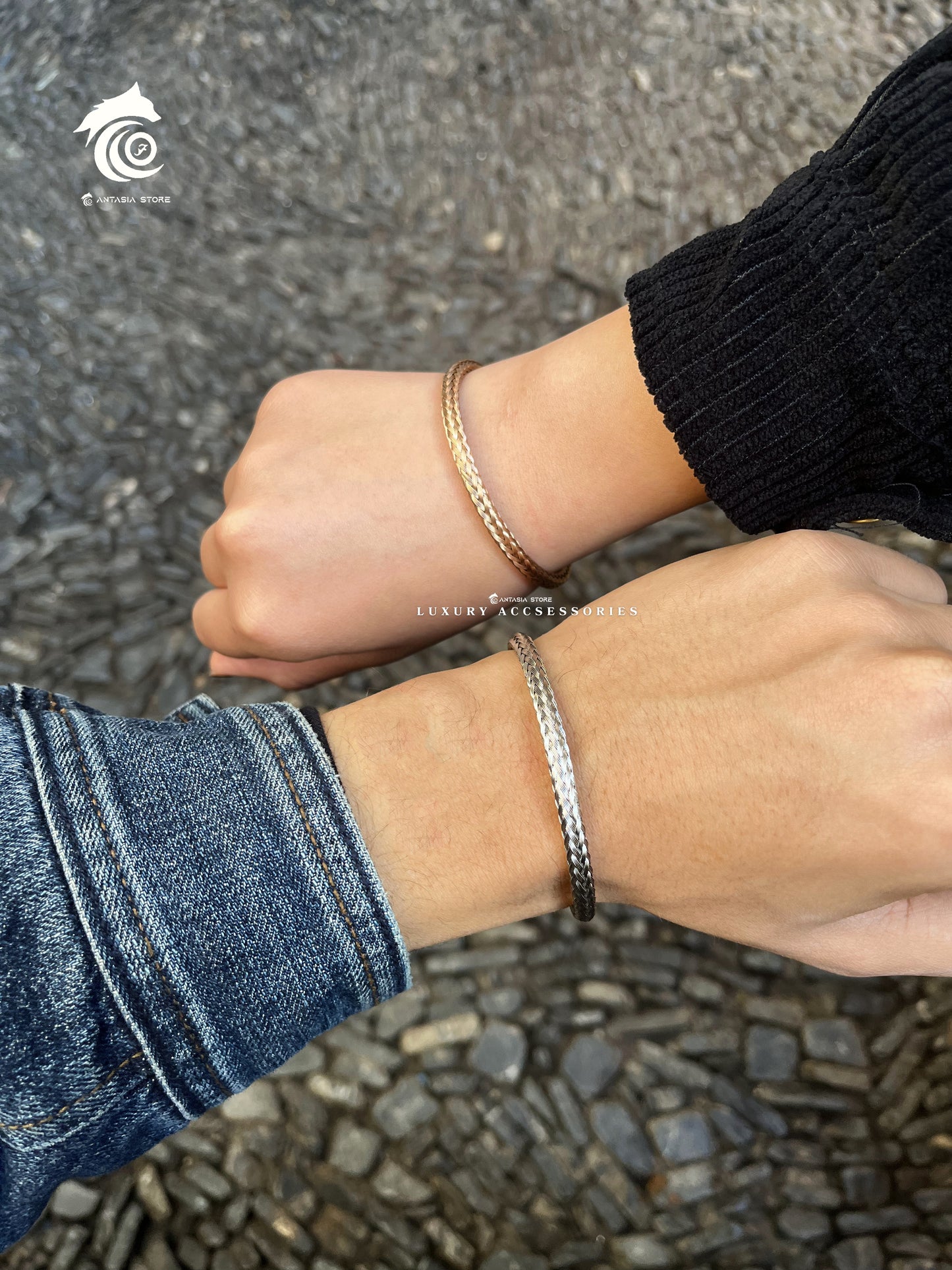 Braided Wrapped Couples Bracelet