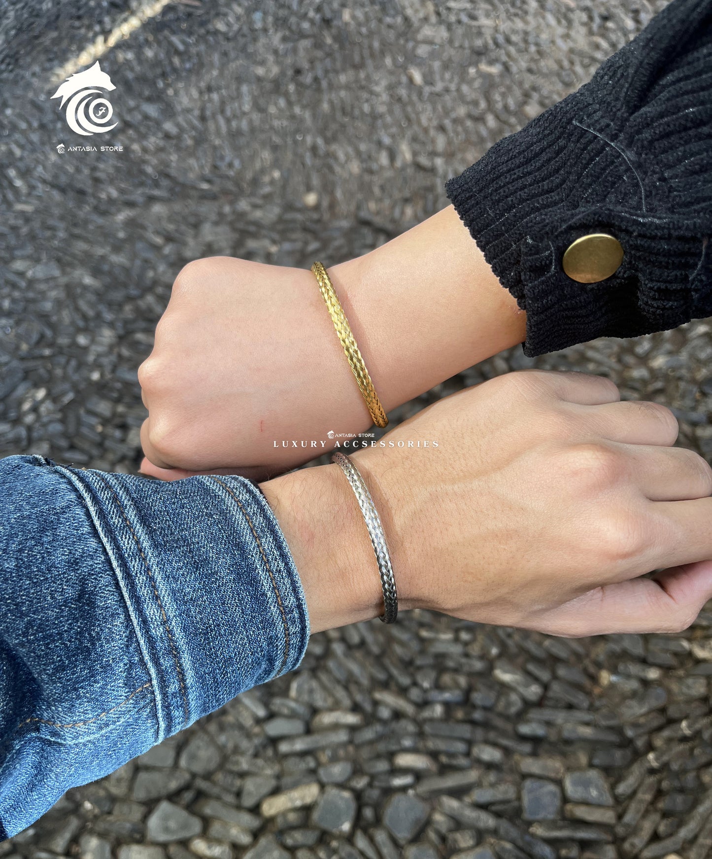 Braided Wrapped Couples Bracelet