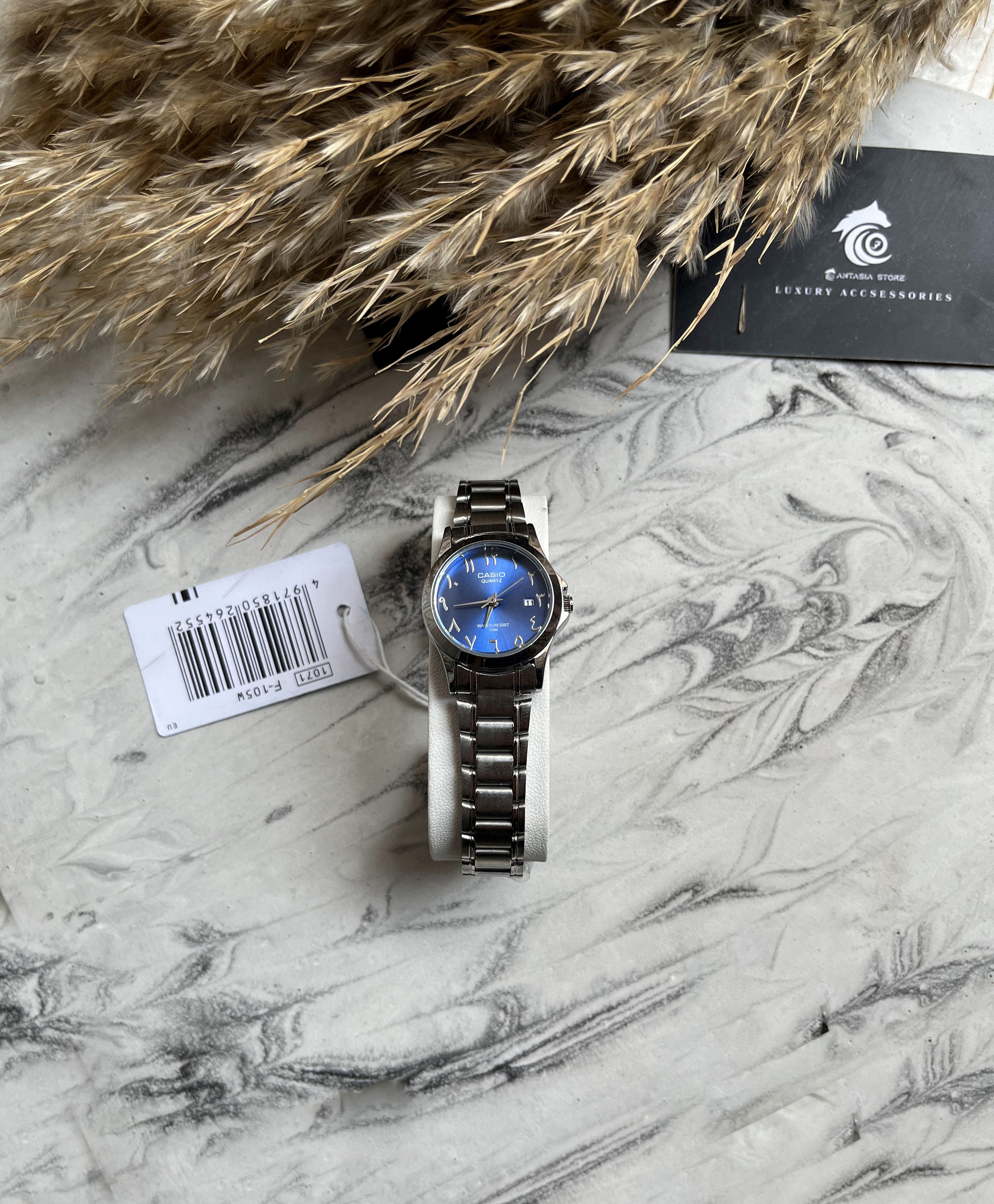 Couples Arabic Casio-Blue&silver