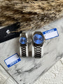 Couples Arabic Casio-Blue&silver