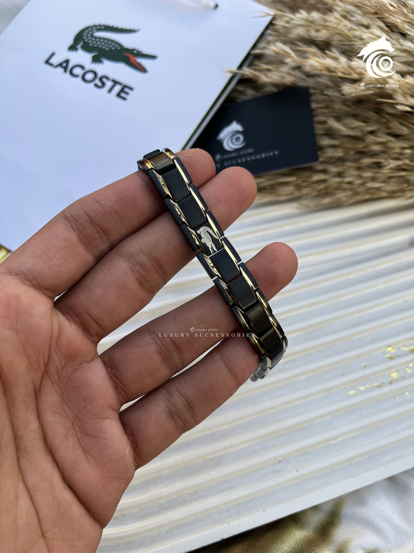 Black& Gold Lacoste Bracelet 1