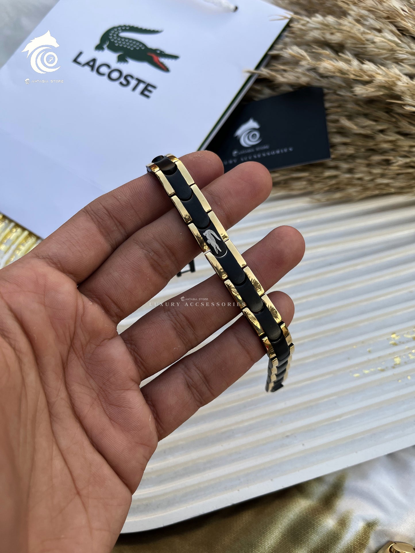 Black& Gold Lacoste Bracelet 2