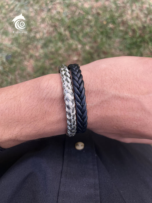 Leather X Braided Bracelets