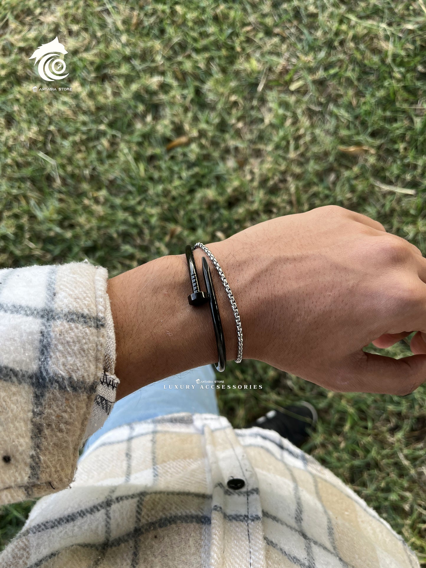 layering Nail+Silver Bracelet