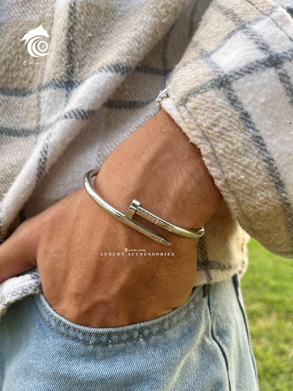 silver nail-stone Bracelet Set