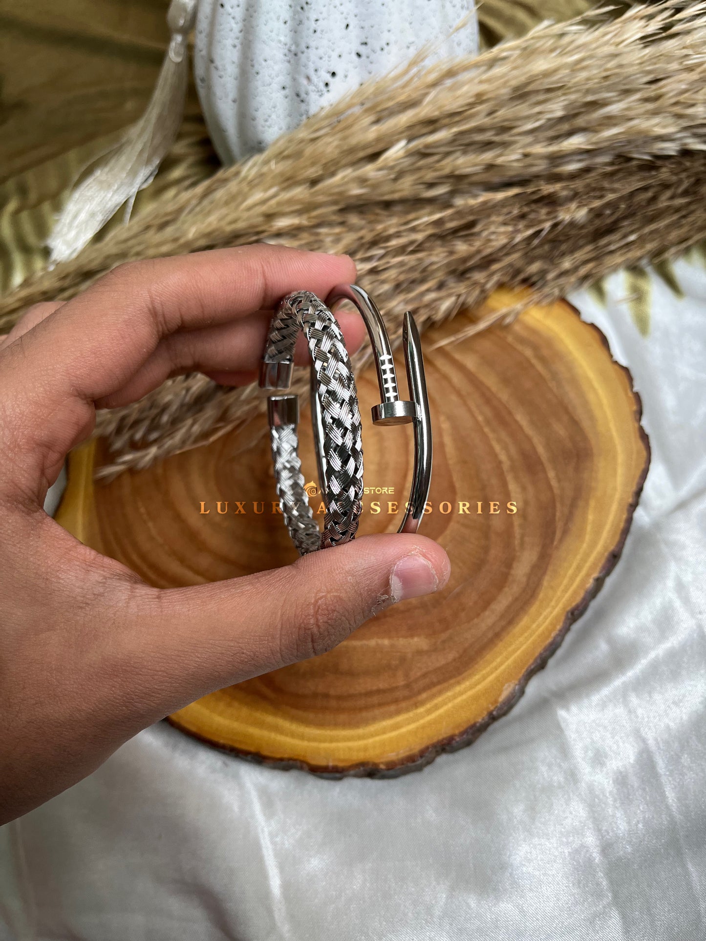 Nail-Braided Bracelet